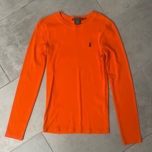 orange ralph lauren sport shirt